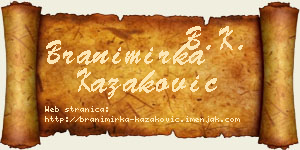 Branimirka Kazaković vizit kartica
